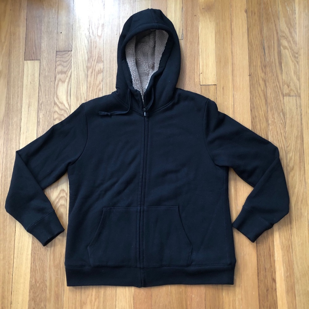 Uniqlo Fleece Lined Full Zip Hoodie Black XL